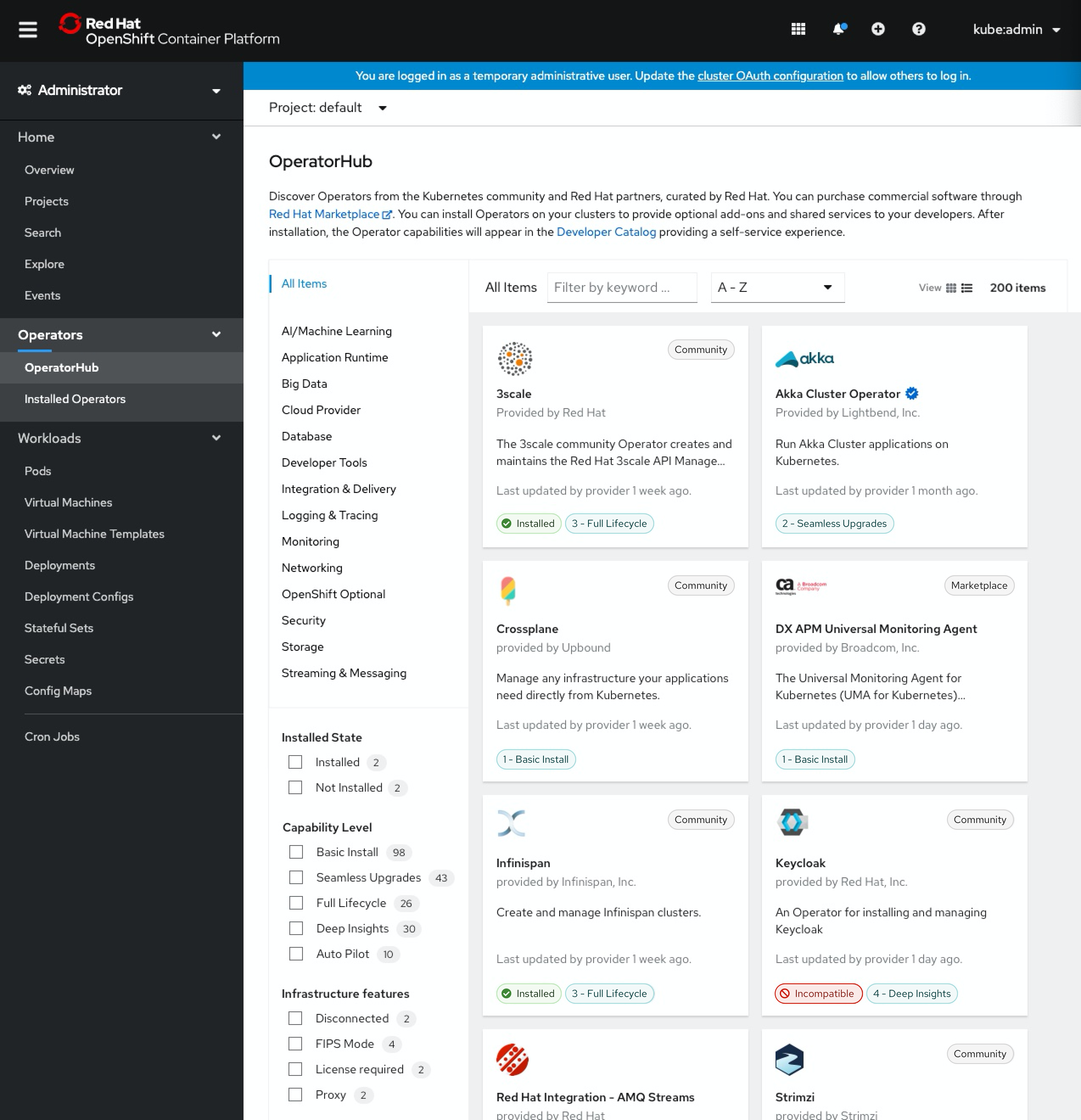 OperatorHub with new labels