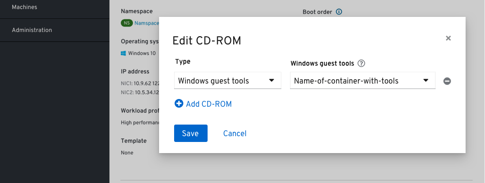 VM-details edit cd windows drivers